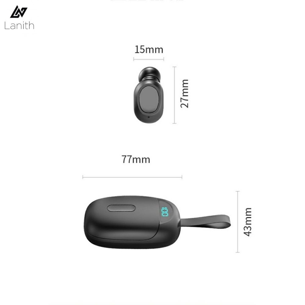 Tai Nghe Không Dây Bluetooth LANITH LB60 TWS 5.0 - TAI0LB60 - Thiết Kế Thể Thao Chống Thấm Nước Tai Nghe Nhét Tai Tai Nghe Có Micro LED Sạc Hộp - Âm Thanh Trung Thực, Tinh Tế - Hàng Nhập Khẩu