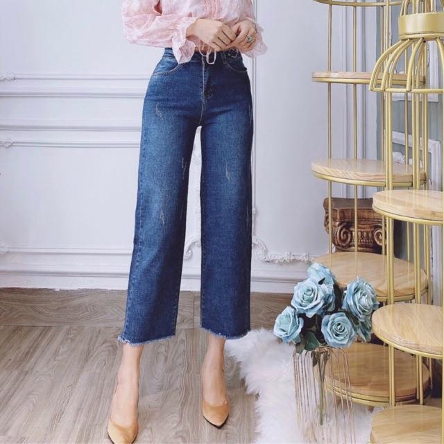 QUẦN JEANS LỬNG ỐNG ĐỨNG LƯNG SIÊU CAO