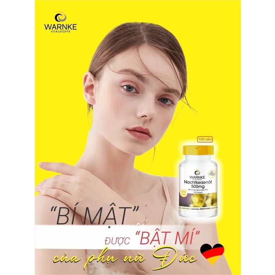 Dầu Hoa Anh Thảo Warnke, Giúp Làm Đẹp Da, Ngừa Lão Hóa, Cân Bằng Nội Tiết, Giảm Mụn, Nhập Đức, 100 viên