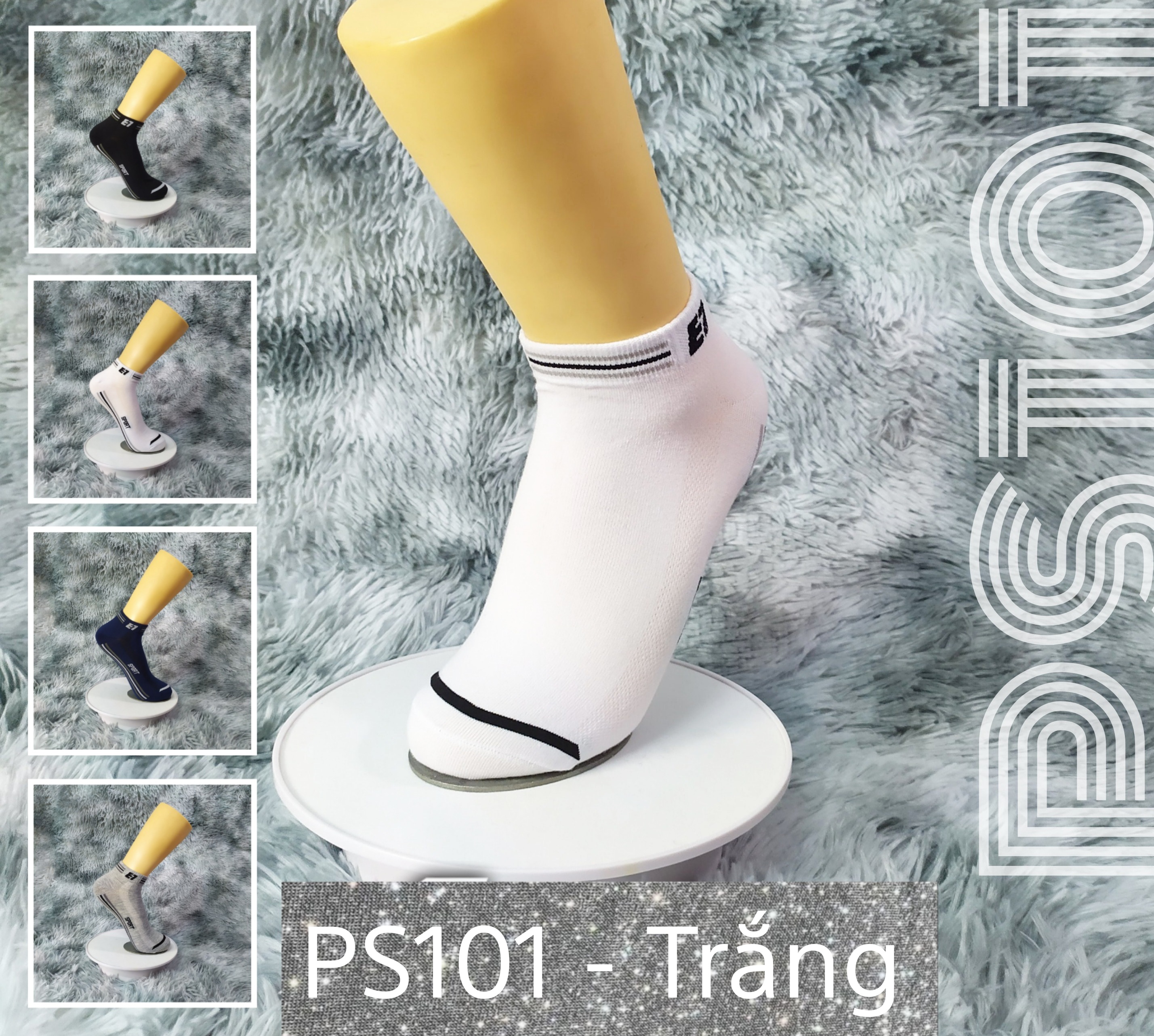 Tất Vớ cổ ngắn unisex 3 sọc AS-PS101. 4 màu: Trắng, Đen, Xanh, Xám. dày dặn, mềm mại, kháng khuẩn khử mùi,không hôi chân.