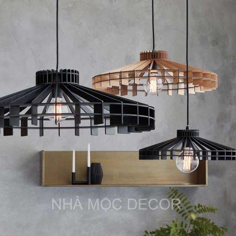 Đèn gỗ thả trần trang trí mẫu TT64