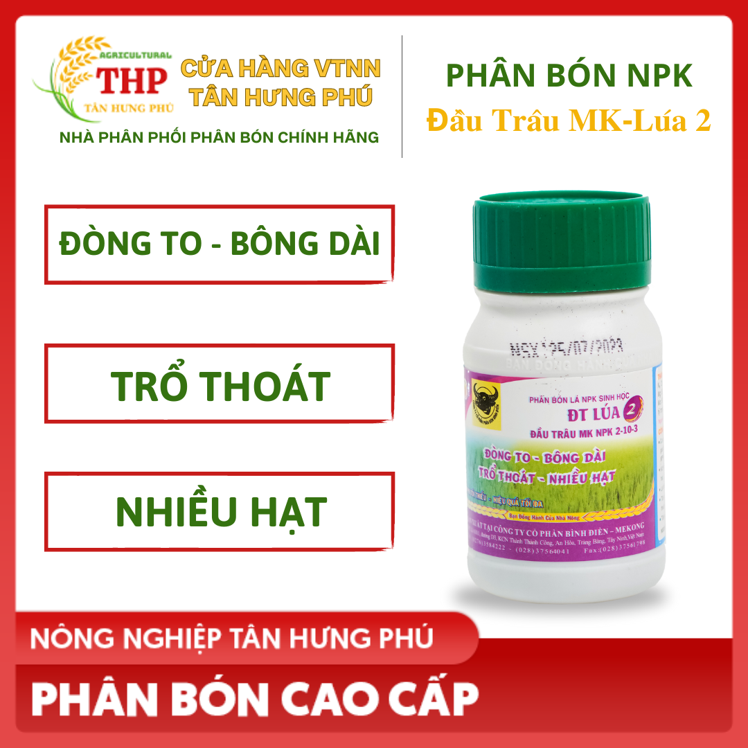 Phân Bón NPK Sinh Học Đầu Trâu MK-Lúa 2  | Phân Bón Lá Cao Cấp Chuyên Lúa | chai 100ml