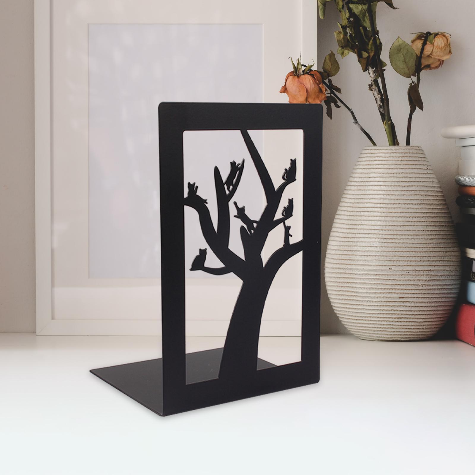 Decorative Bookends Book Shelf Holder Heavy Duty Anti Slip Book Stoppers Metal Book Ends for Shelves School Library Magazines