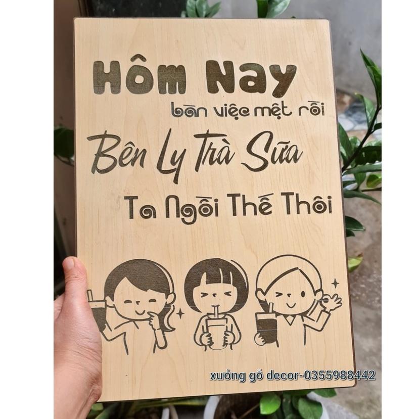 Tranh Trang Trí Quán Trà Sữa, Coffee Bằng Gỗ