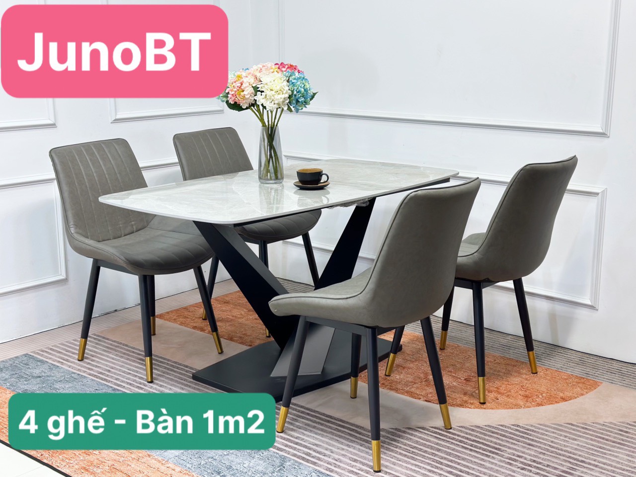 Bộ Bàn Ăn Mặt Đá Cao Cấp 2023 Hàng Sẵn Kho Đủ Màu Lựa Chọn