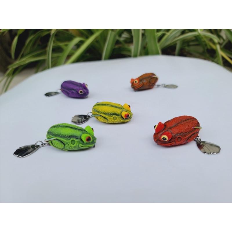 Mồi giả câu cá nhái mắt lồi lưỡi full titan chuyên câu lure cá lóc chẽm
