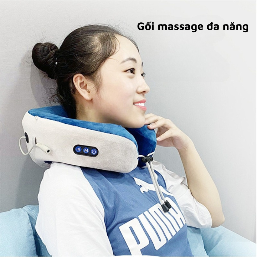 Máy Massage Cổ Chữ C Đa Năng, Gối Massage Cổ Vai Gáy Thư Giãn, Gối Tựa Cổ