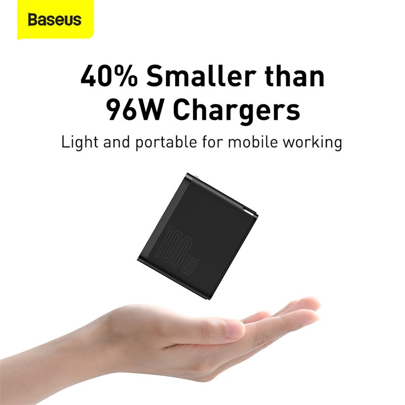 Củ sạc GaN2 pro Baseus 100W sạc nhanh 4.0 cổng giao diện Type-C dành cho iphone 12 pro max laptop macbook. Thích hợp cho văn phòng, chuyến đi du lịch,....