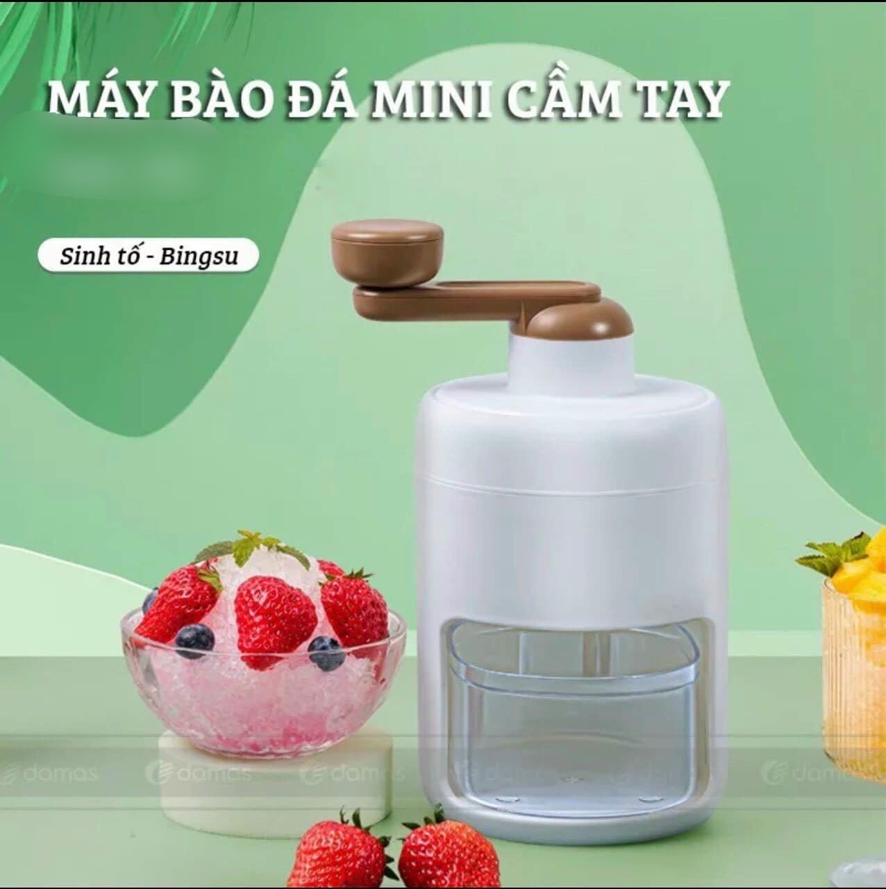 Máy Bào Đá Mini Xay Đá Tuyết Quay Bằng Tay Đa Năng Cho Gia Đình