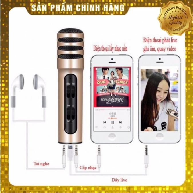 Micro C7 thu âm live stream loại cao cấp kèm tai phone