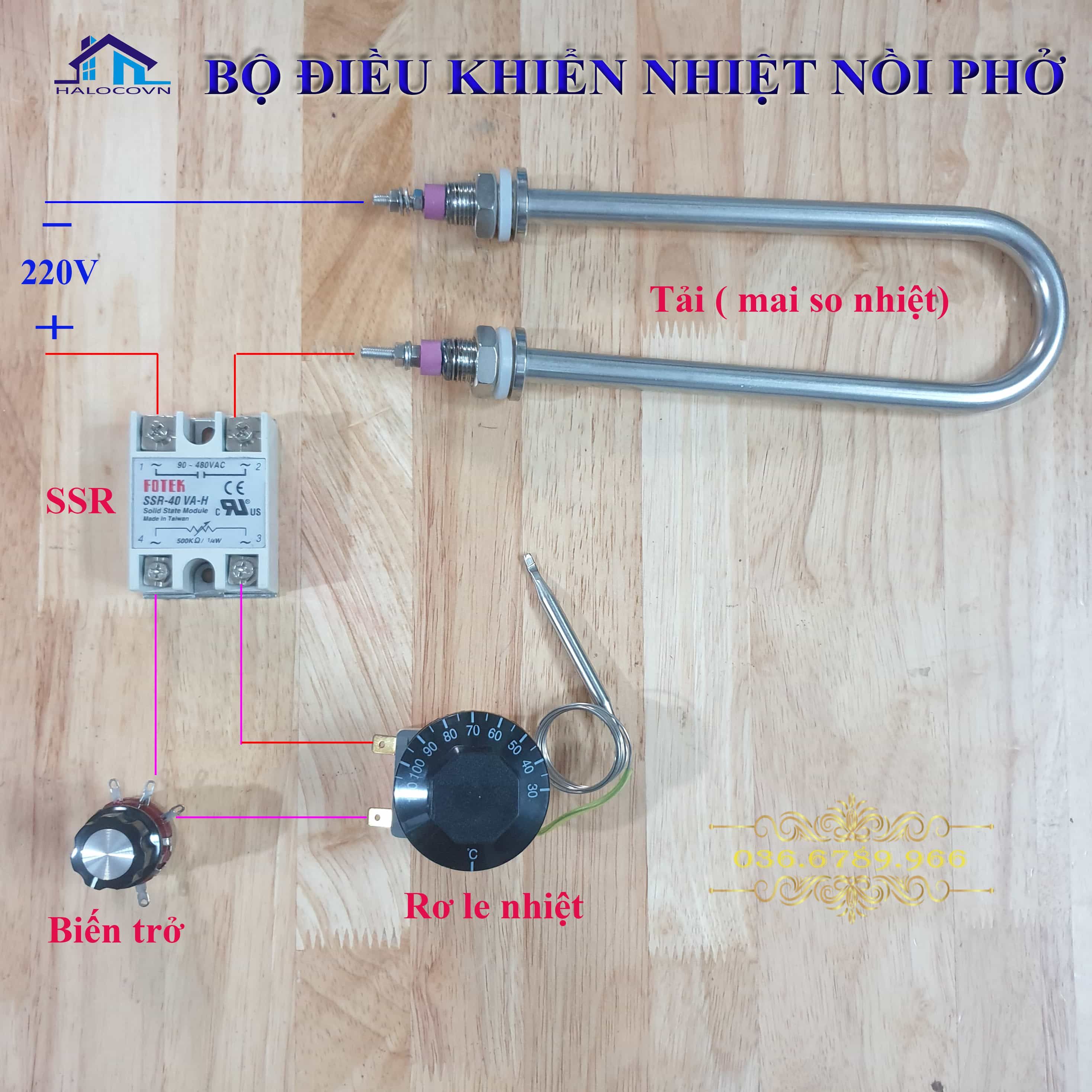 Bộ điều khiển nhiệt độ tự động nồi nấu phở công suất cao