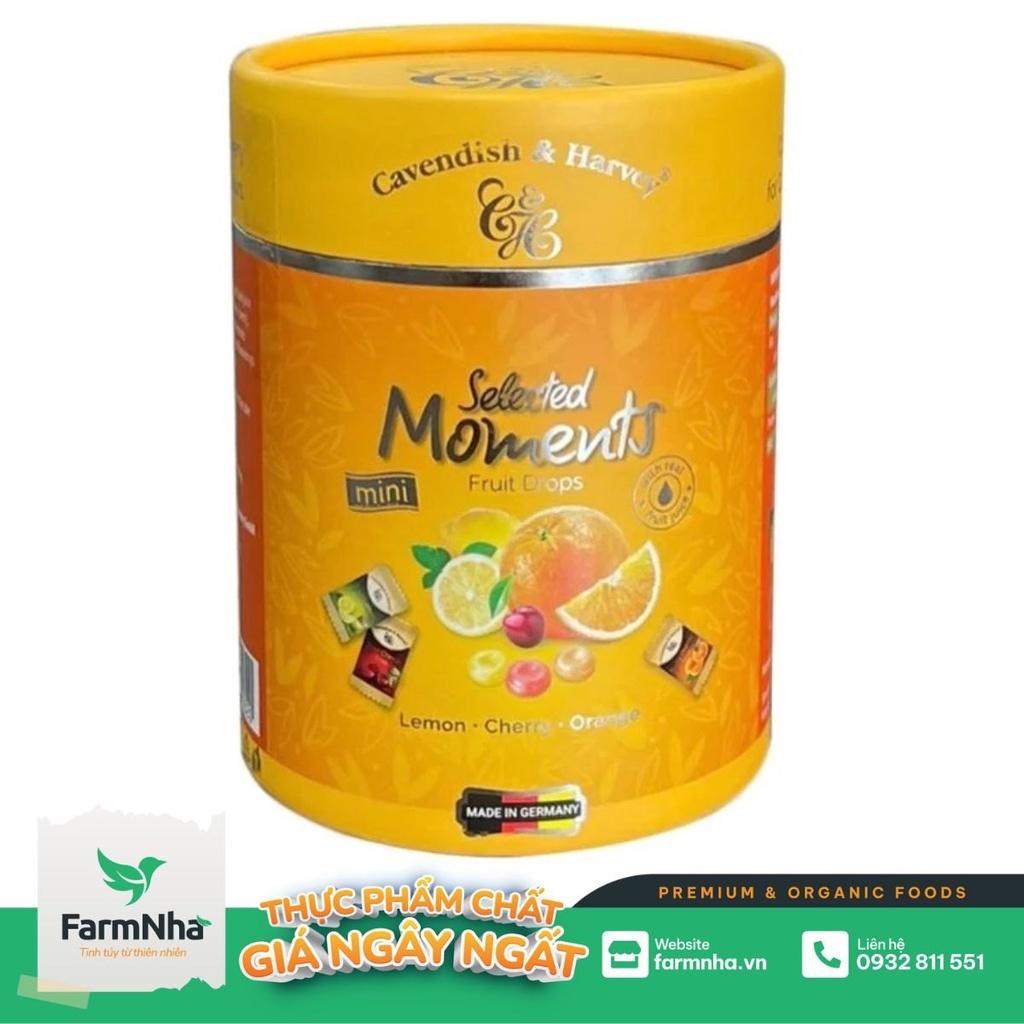 Kẹo Trái Cây Cavendish &amp; Harvey 100g Selected Moments Yellow - Hỗn hợp trái cây Lemon Chanh, Cherry Anh đào, Orange Cam, chính hãng nhập khẩu từ Đức