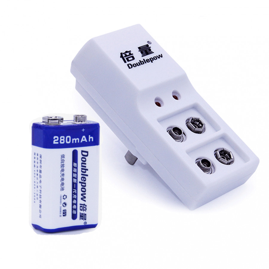 Bộ sạc pin vuông DP-B09 Kèm 1 pin 9V 280mAh Doublepow AZONE