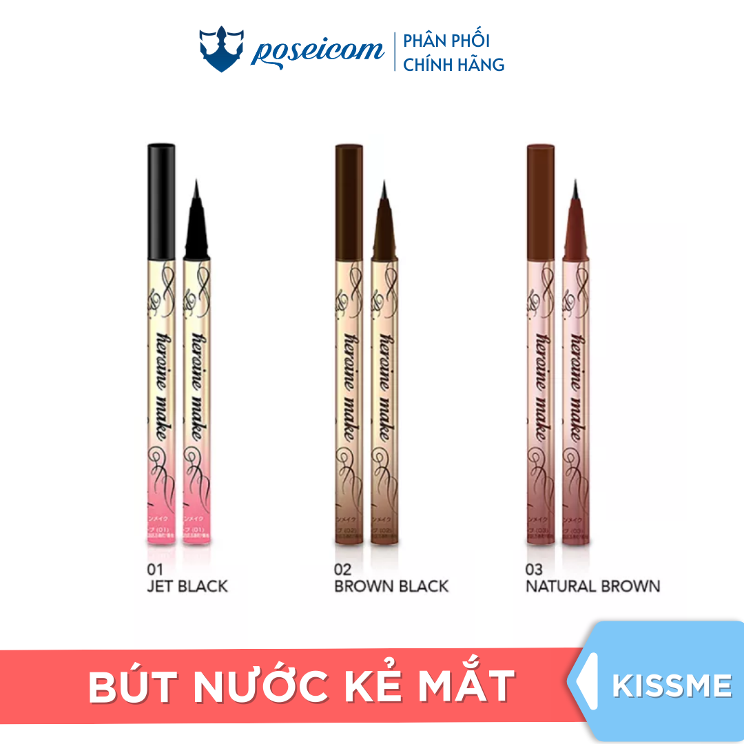 Bút Nước Kẻ Mắt KissMe Chống Trôi Heroine Make Smooth Liquid Eyeliner Nét Siêu Mảnh 0.1mm