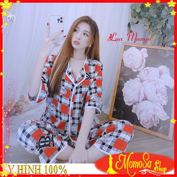 Đồ Bộ Nữ Mặc Nhà Quần Dài Lụa Mango Mềm Mịn MOMOSA Shop