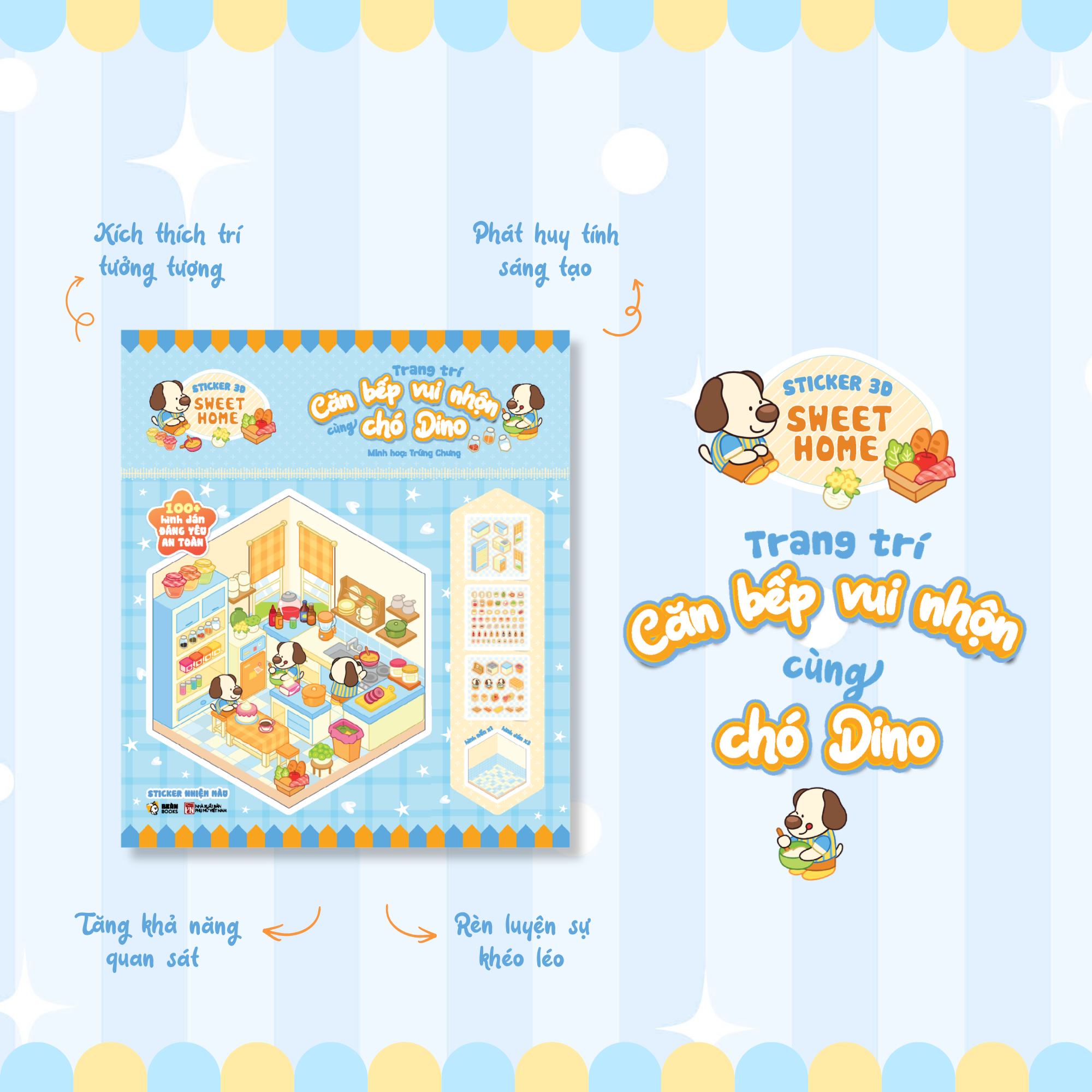 Sách 600+ Sticker 3D Cho Bé - Sweet Home (Chọn lẻ)
