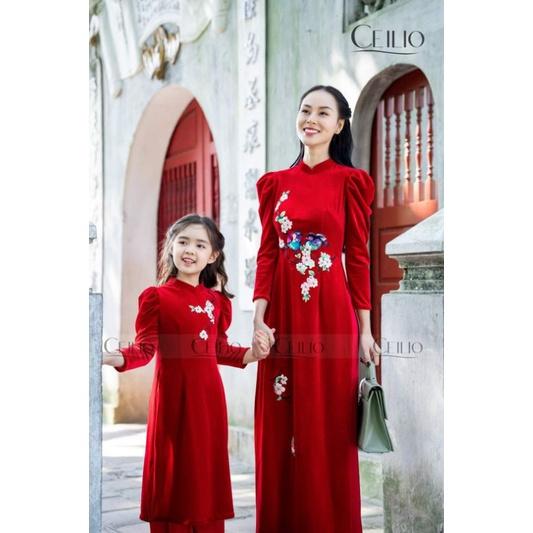 Siêu phẩm sét áo dài mẹ bé sang chảnh cách điệu cao cấp ( HÀNG THIẾT KẾ ) chuẩn đẹp