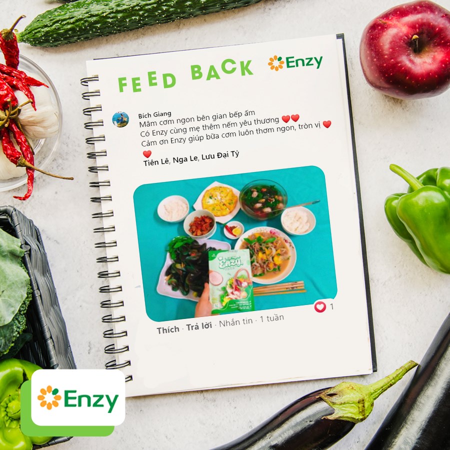 Hạt Nêm Chay Enzy, Hạt Nêm Rau Củ, Không Bột Ngọt, Hạt Nêm Nấm, 100% Rau Củ Tự Nhiên, Gói 900g