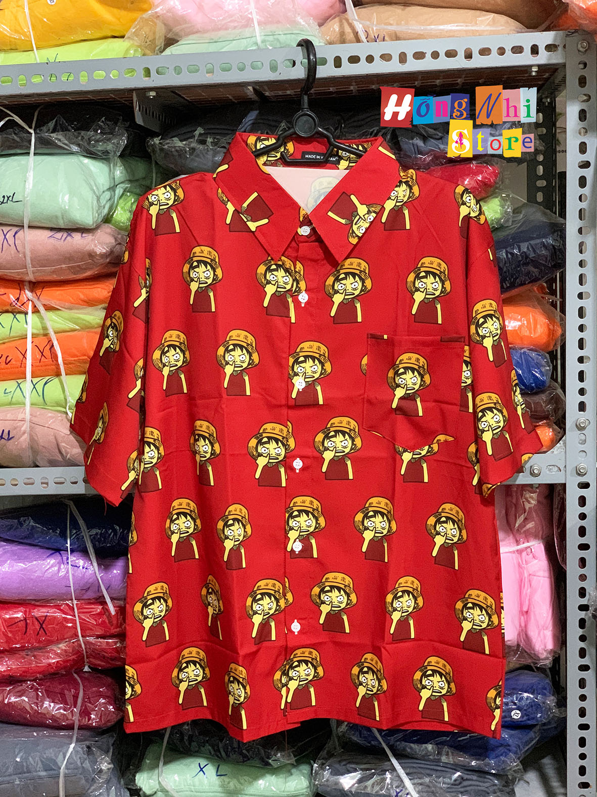 Áo Sơ Mi Hoạ Tiết Tay Lỡ Dáng Rộng, Sơ Mi Tay Lửng Unisex - MM