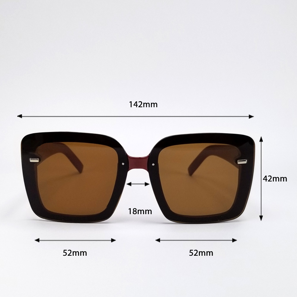 Mắt kính nữ râm thời trang 9909DKYDO, tròng Polarized màu nâu đỏ phân cực không vỡ, chống nắng, chống tia UV