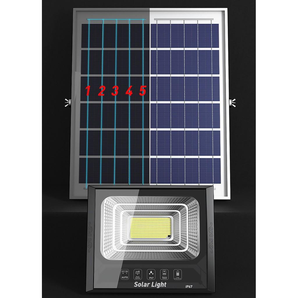 Đèn năng lượng mặt trời Solar light 500W 1 bóng đèn 302 chip Led, pin lithium 30.000Mah, sáng liên tục 10-15h