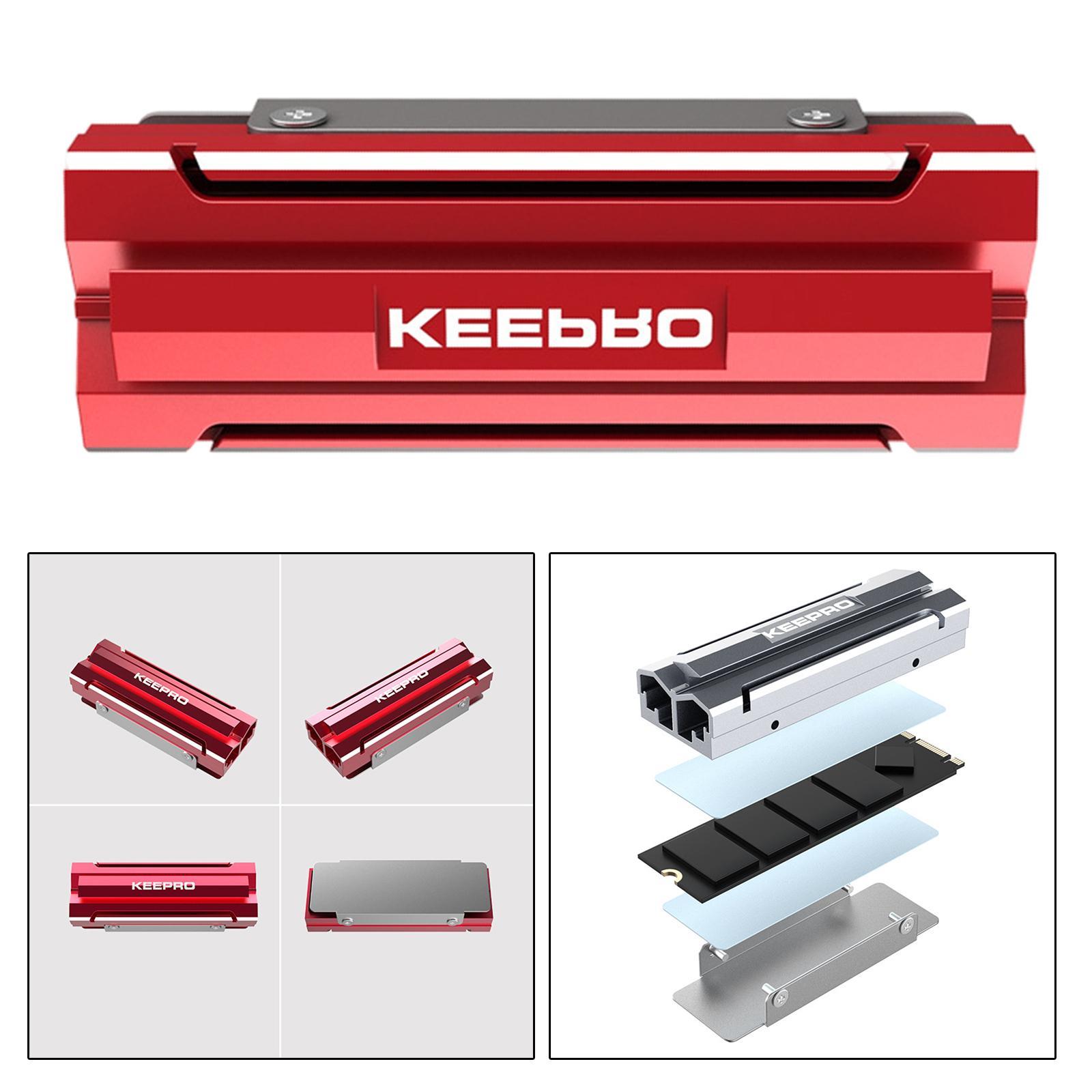 Aluminum Heatsinks Double-Sided Design for 2280 SSD Solid State Disk PC Red