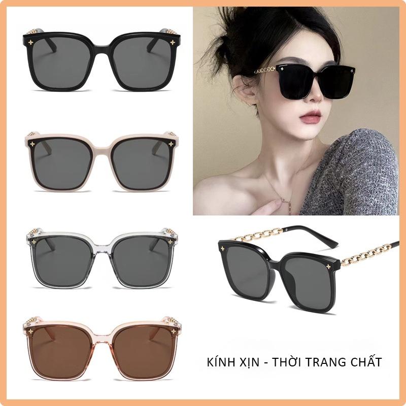 Kính Mát Vuông Thời Trang Nam Nữ Chống UV Gọng Xích Cách Điệu Cực Chất Phong Cách Idol Hàn Quốc Đa Màu Sắc AK112- AORON