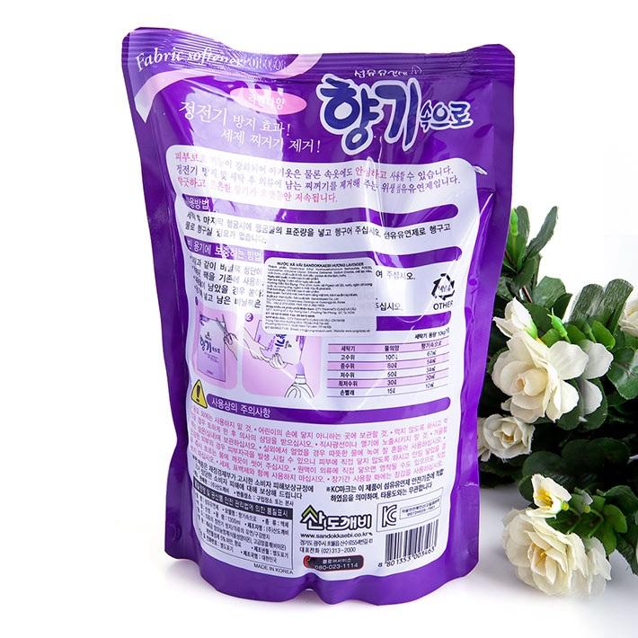 Bộ 4 túi nước xả vải Sandokkaebi Hàn Quốc cho da nhạy cảm 1.3L (Hương ngẫu nhiên)