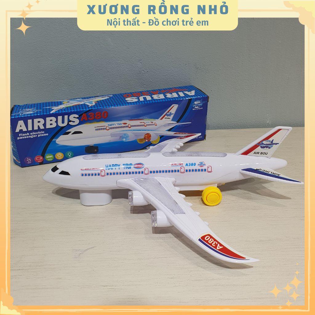 Mô hình Máy Bay Airbus A380 Chạy Pin Cảm ứng có đèn led và âm thanh - Đồ chơi máy bay cho bé