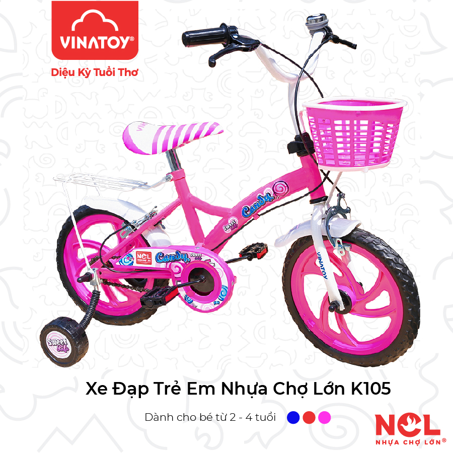 Xe Đạp Trẻ Em Nhựa Chợ Lớn 14 Inch K105 Dành Cho Bé Từ 4 - 5 tuổi - M1819-X2B