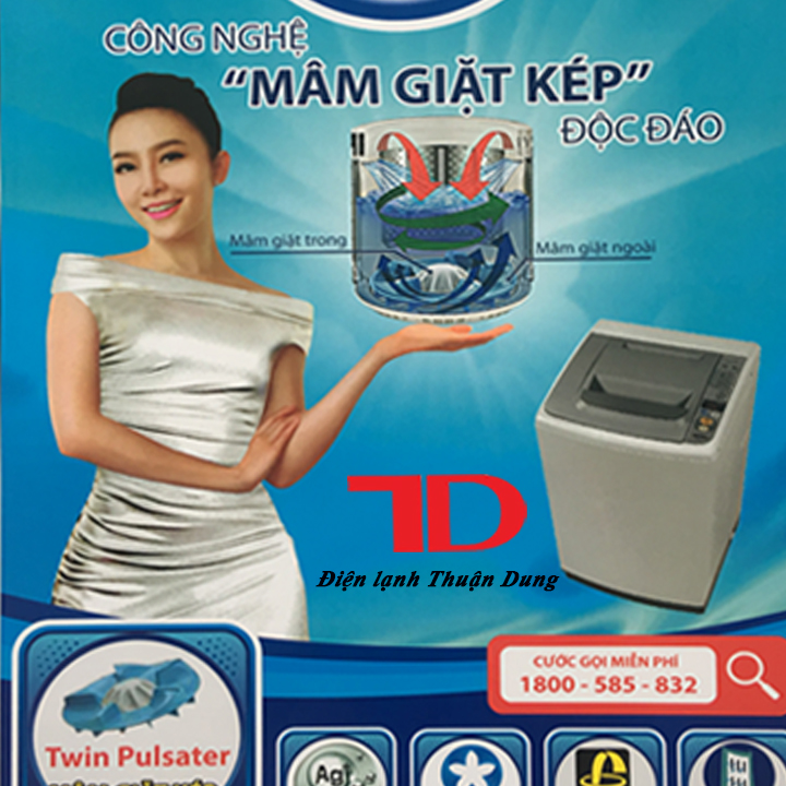 TEM DÁN MÁY GIẶT SANYO TẶNG KÈM BĂNG KEO 2 MẶT