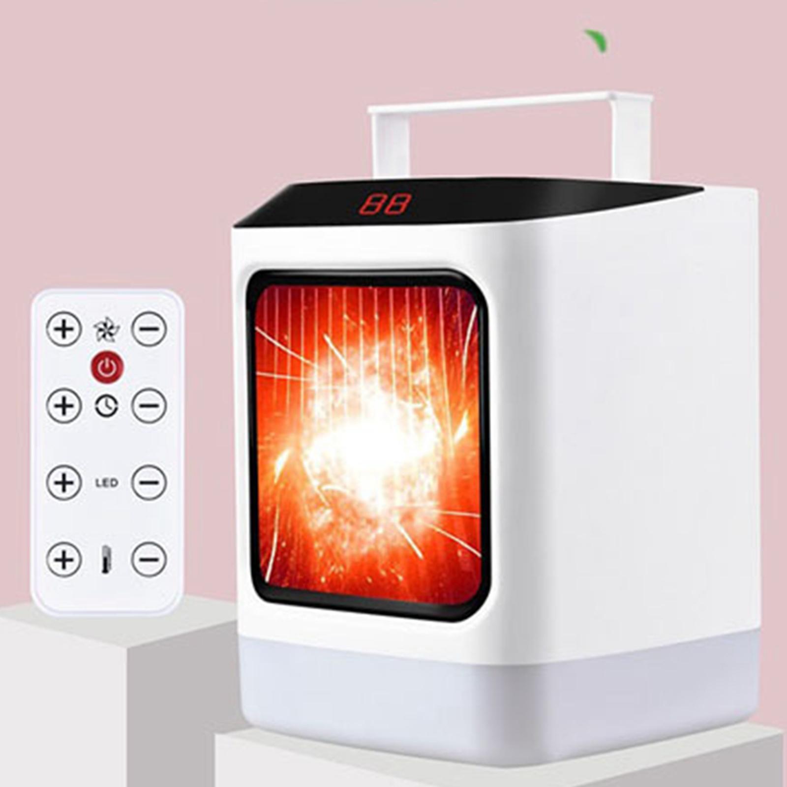 Electric Heater with 2 Settings 800W Timer for Indoor Use Home Desk