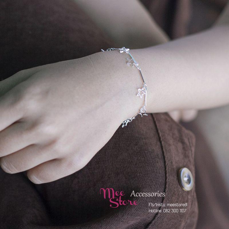 Lắc tay bạc phong cách Hàn Quốc thiết kế đơn giản, tinh tế, nhẹ nhàng, nữ tính Mee Store