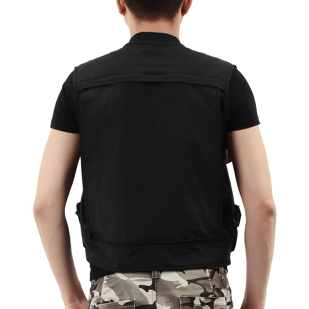 B16 Men Fishing Jacket with Detachable Back Quick Drying Multi-Pocket Work Vest Outdoor Travel Photo Cargo Vest Jacket