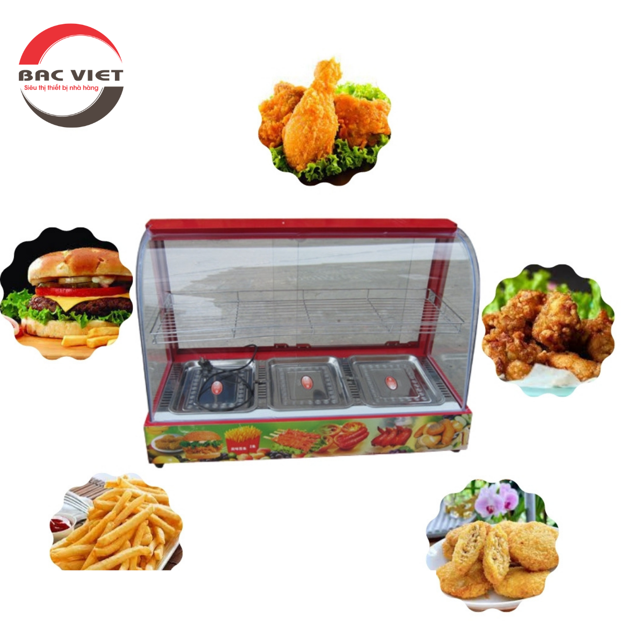 TỦ TRƯNG BÀY HÂM NÓNG THỰC PHẨM KFC BẢO QUẢN GÀ RÁN