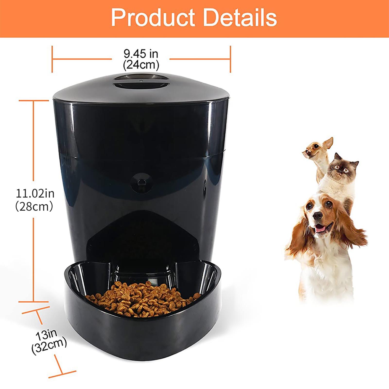4L Automatic Feeder Smart Pet Feeder Rechargeable Electric Dry Food Container Timed Dog Cat Dispenser Timer Program