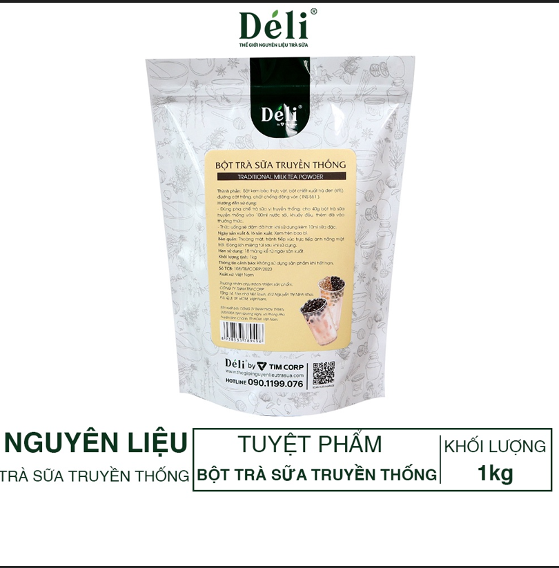 Bột Trà Sữa Truyền Thống 3in1 Déli - 250gr Pha Chế Trà Sữa Tiện Lợi, Nhanh Chóng