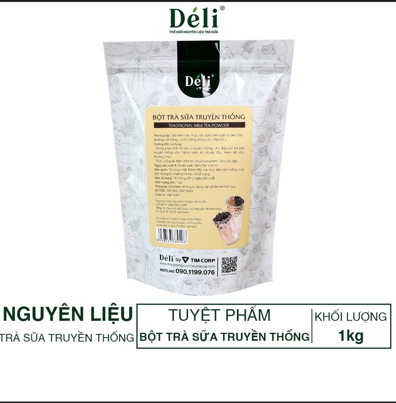 Bột trà sữa truyền thống 3in1 Déli - 250gr pha chế trà sữa tiện lợi, nhanh chóng