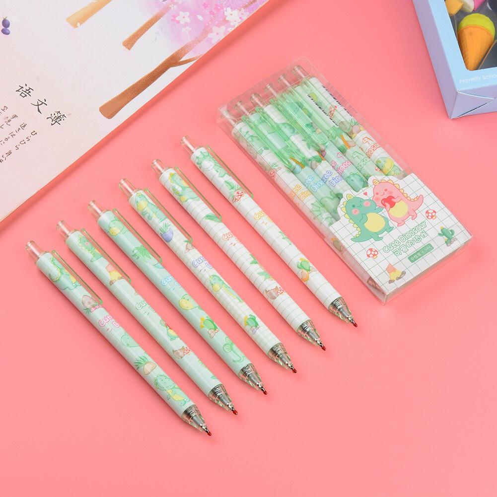 Bộ 6 bút mực màu đen ngòi 0.5mm họa tiết dễ thương,tiện dụng