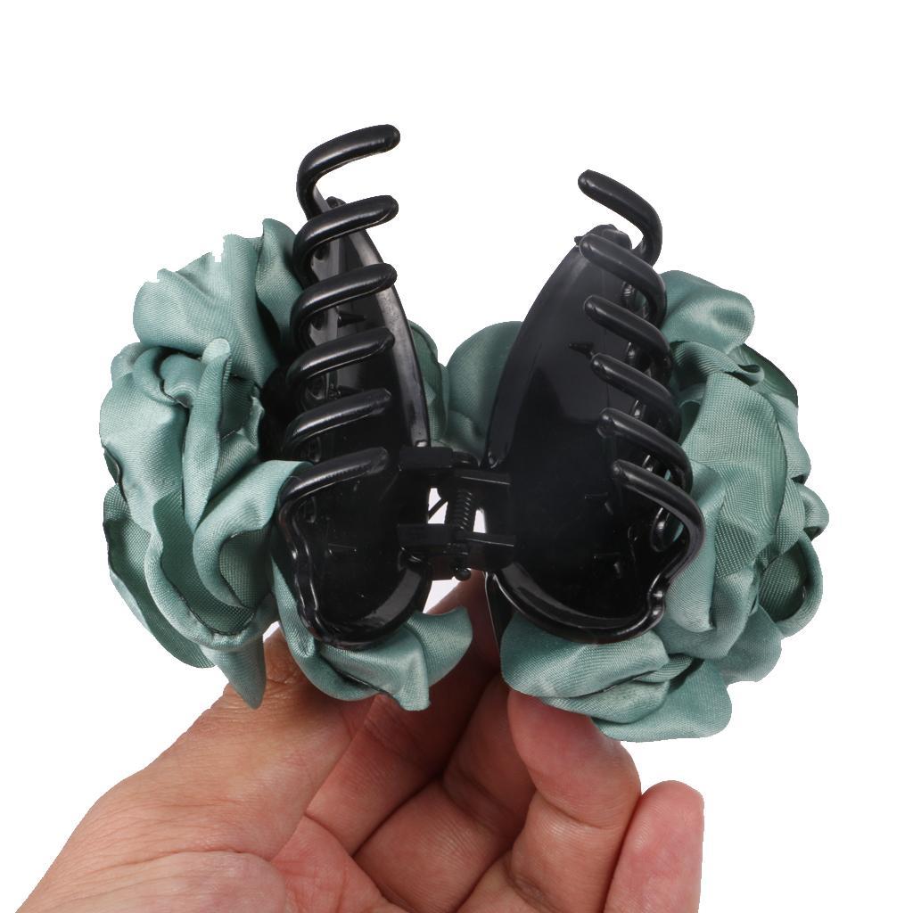 2pcs Fashion Ladies Rose Flower Hair Clamp Plastic Claw Clip Hair Accessory