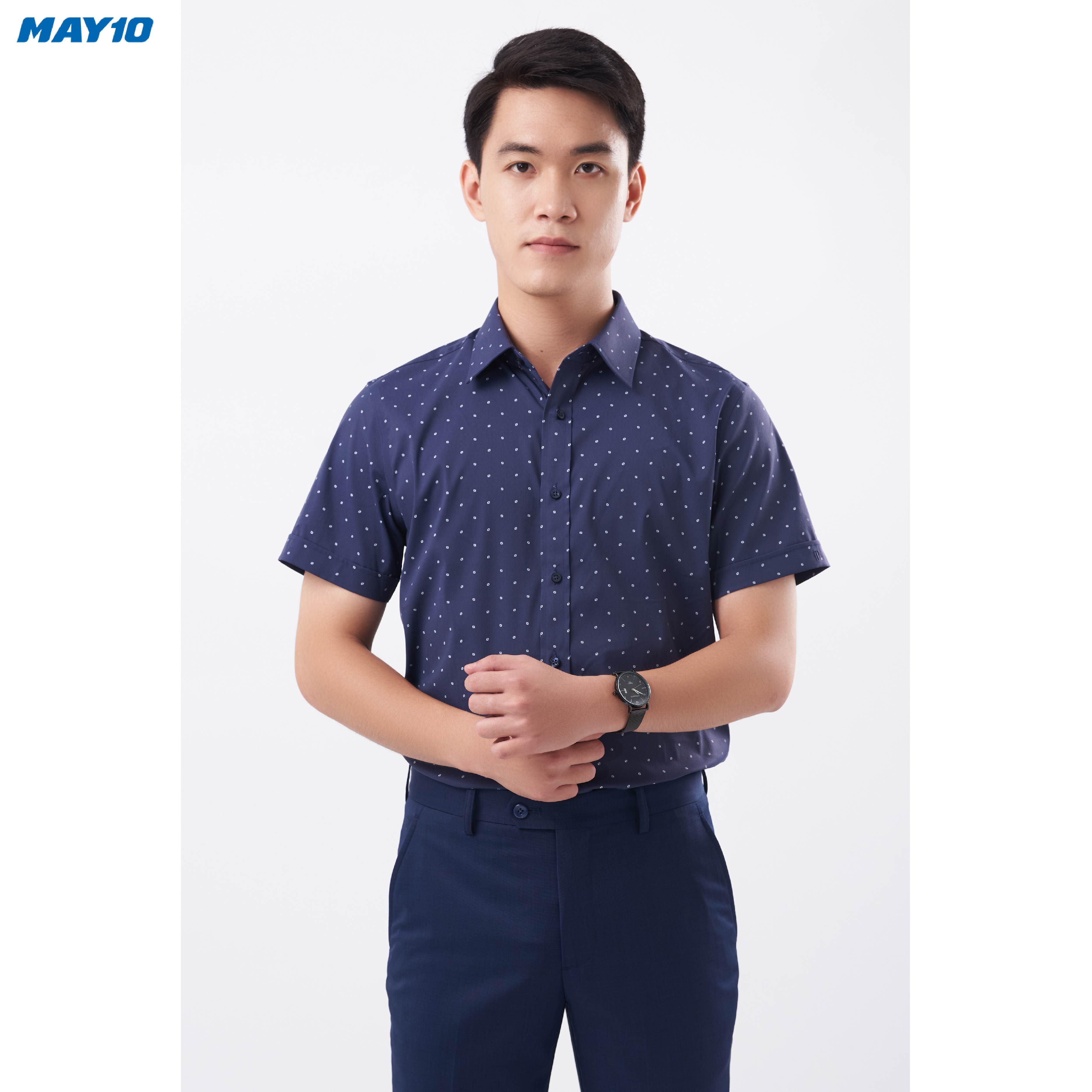 Sơ mi nam cộc tay May 10 form SlimFit mã 010121135 354