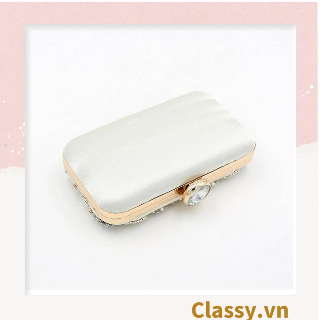 Clutch Classy cầm tay, đeo chéo 19.5x6.5x4cm, họa tiết cẩm thạch sang trọng đi tiệc T1189