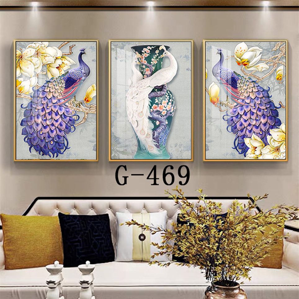 Bộ 3 Tranh Decor Phòng Khách - Tranh Canvas 3 Bức 