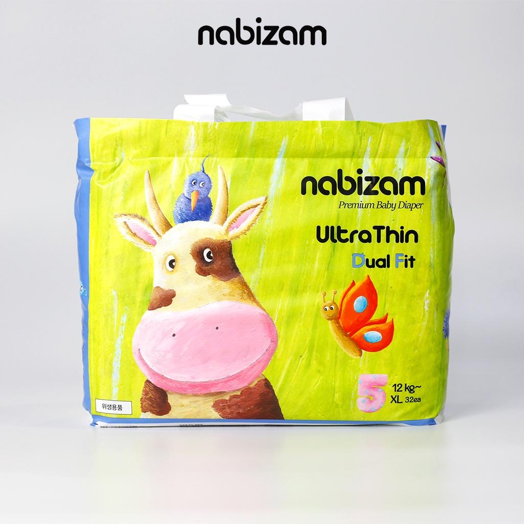 Tã/Bỉm Dán NABIZAM UltraThin Nội Địa Hàn Cao Cấp Size XL Cho Bé Trên 12kg, 32 Miếng