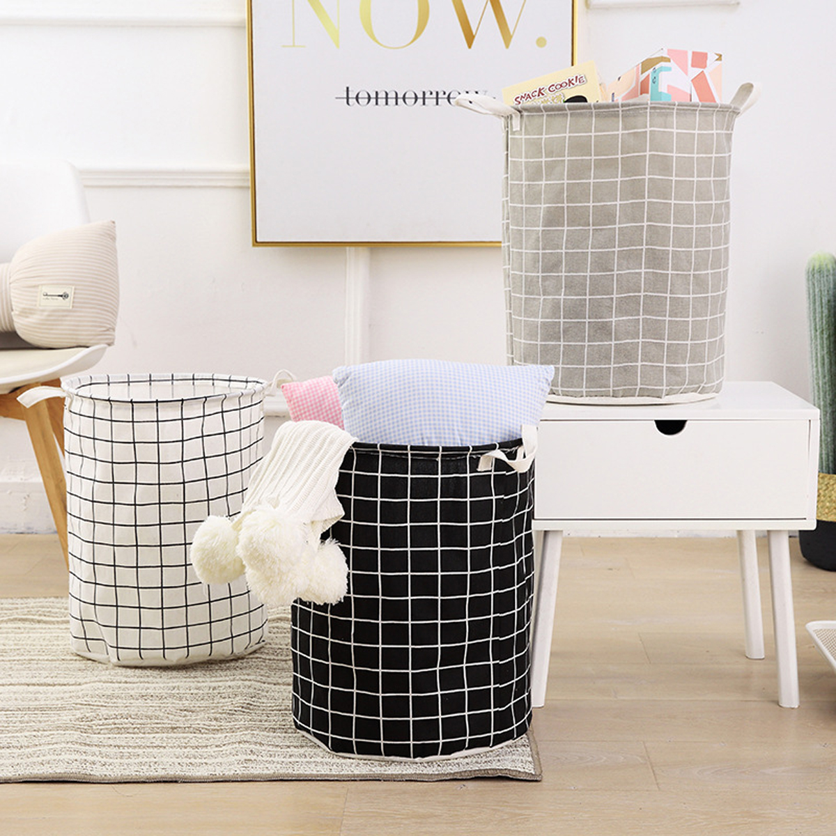 Giỏ Vải Đựng Đồ, Sọt Vải Đựng Quần Áo Phong cách Nhật Bản 30 x 48cm, Tuyển Chọn Hoa Văn Đẹp