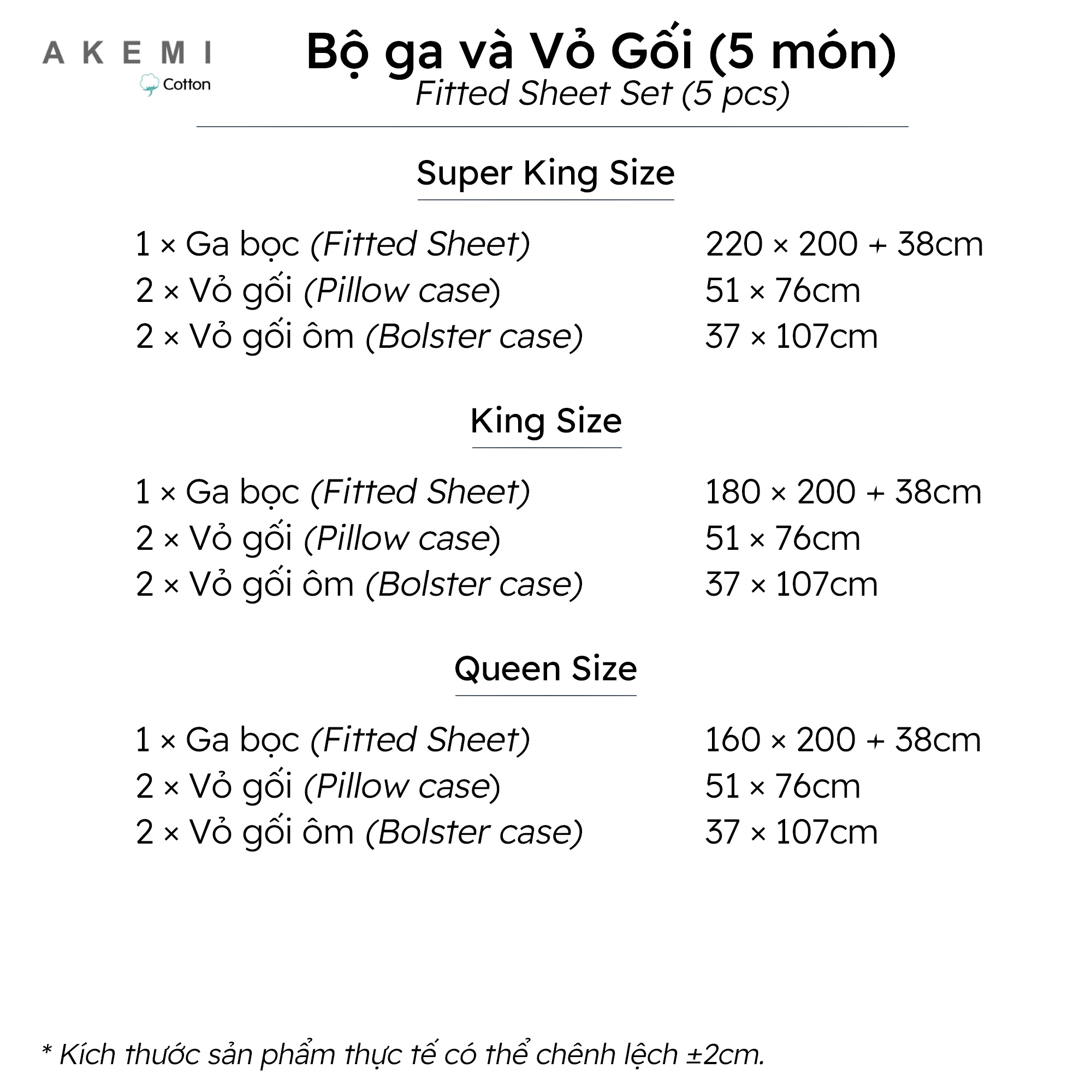 Bộ Ga và Vỏ Gối Akemi Cotton Select Affluence, gồm 5 món (King/Queen)