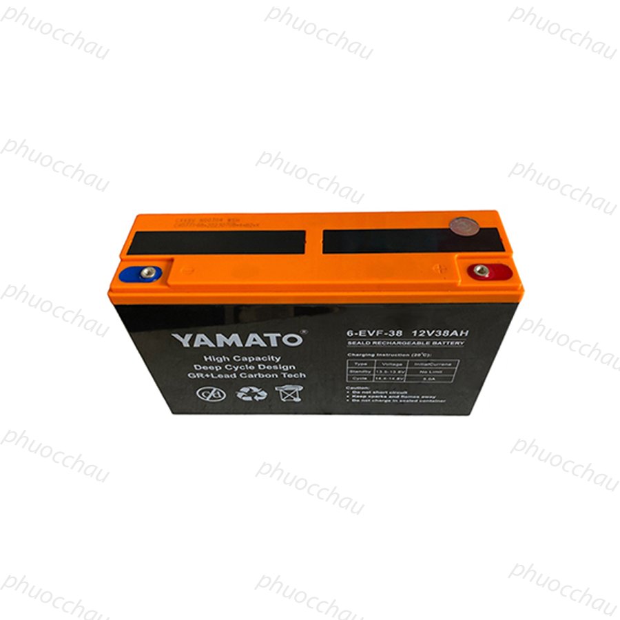 Ắc Quy Xe Máy Điện YAMATO 6-EVF-38 12V-38AH, acquy dùng cho Xe Điện, Năng Lượng Mặt Trời