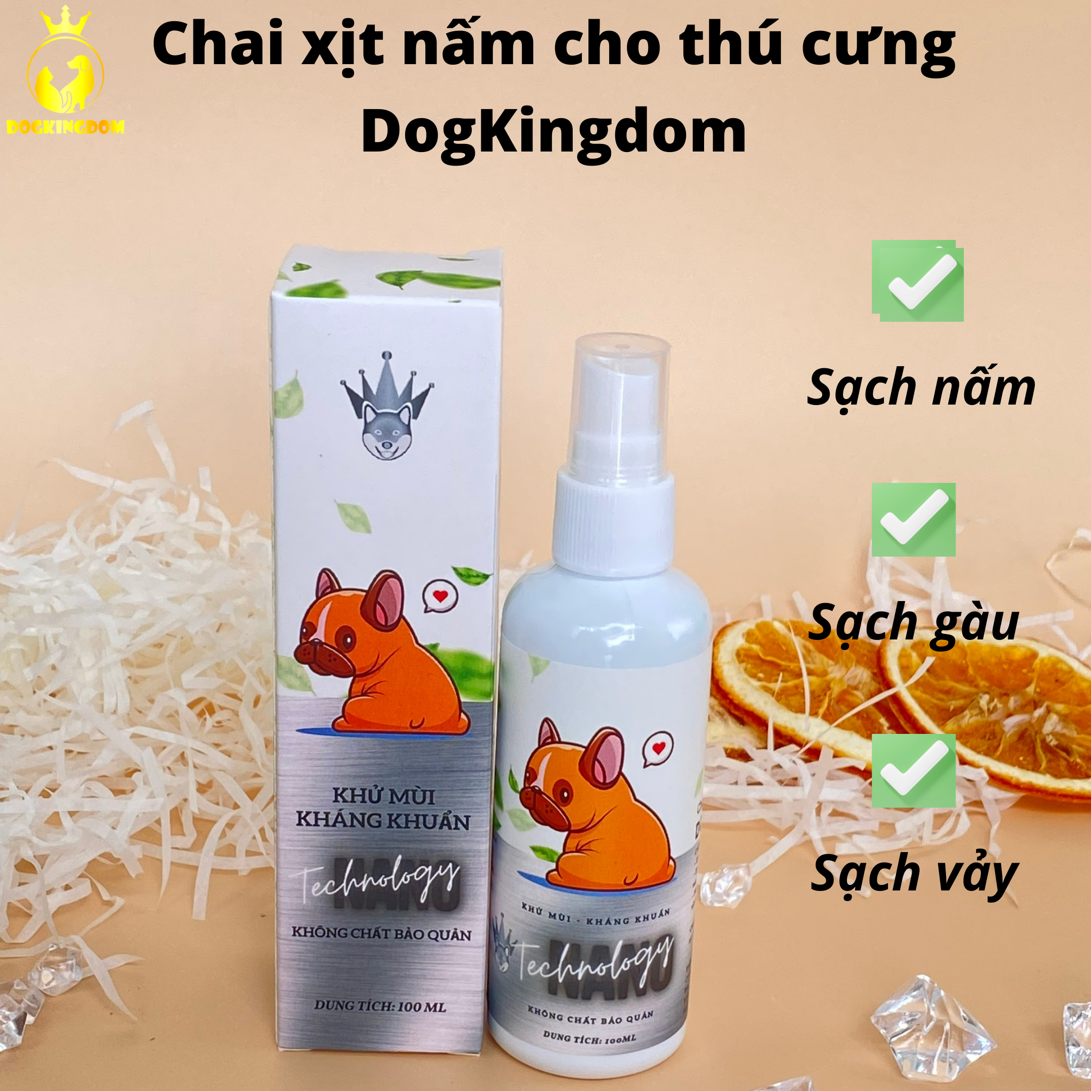 Chai Xịt Nấm Khử Mùi Cho Thú Cưng DOGKINGDOM