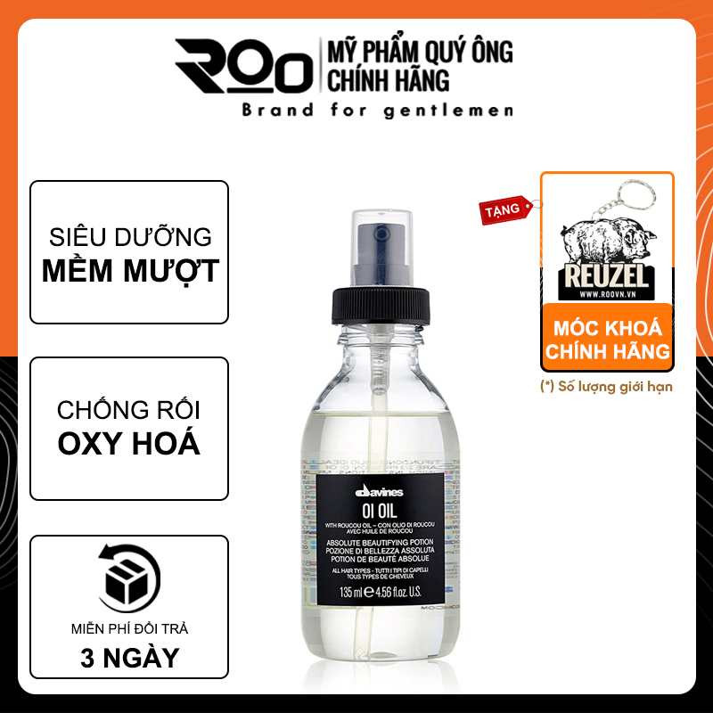 Tinh Dầu Davines OI OIL Dưỡng Bóng Tóc Siêu Mềm Mượt - Tặng móc khoá chính hãng