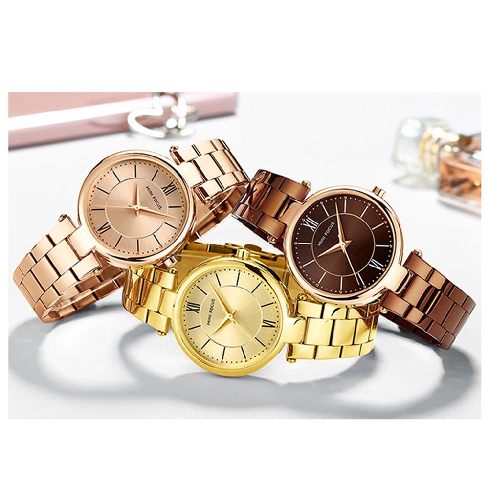 Đồng hồ đeo tay thời trang nữ MINI FOCUS dây đeo bằng thép không gỉ, chống nước 3ATM